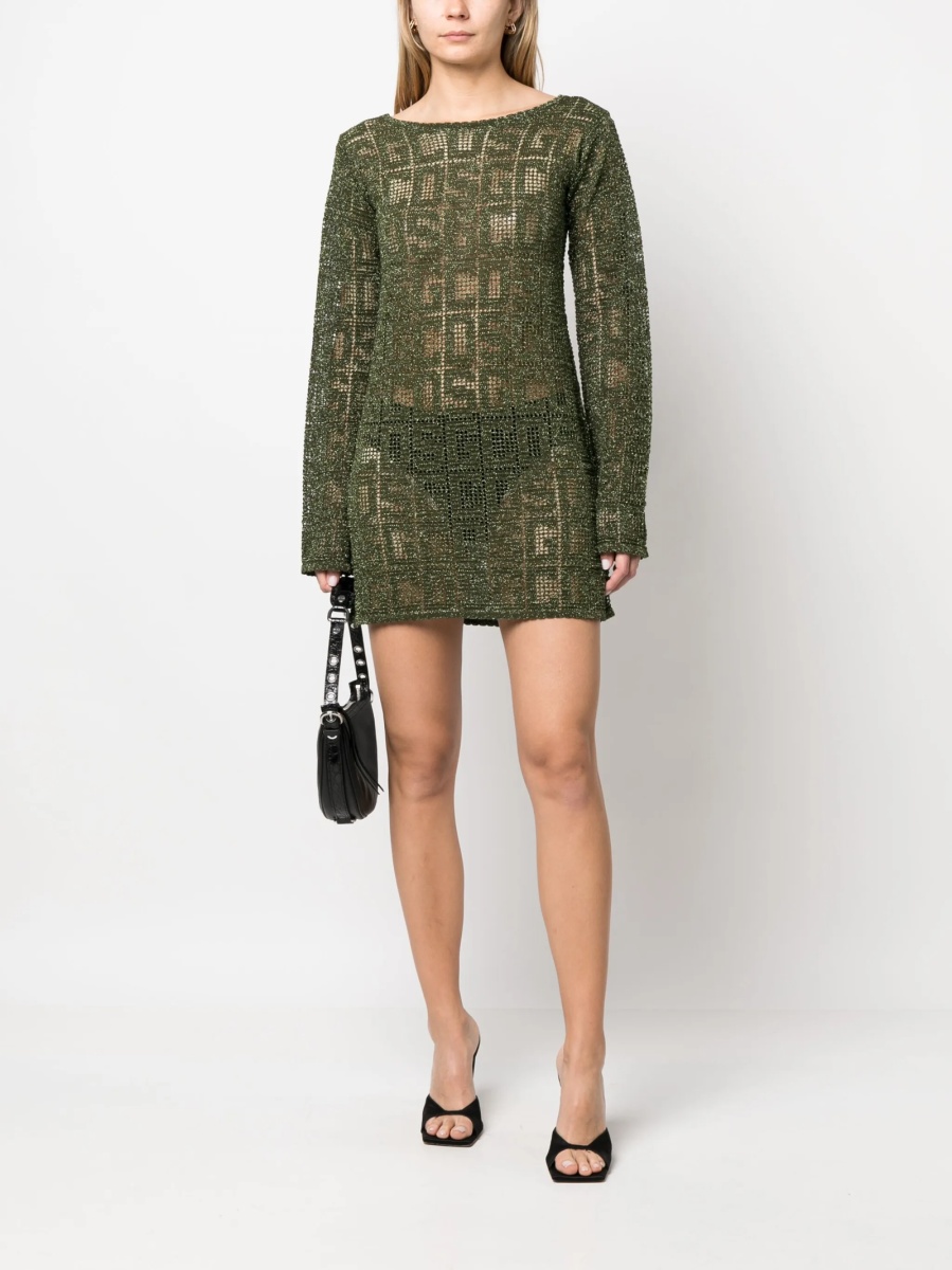 Rochie tricotata GCDS verde - Img 2
