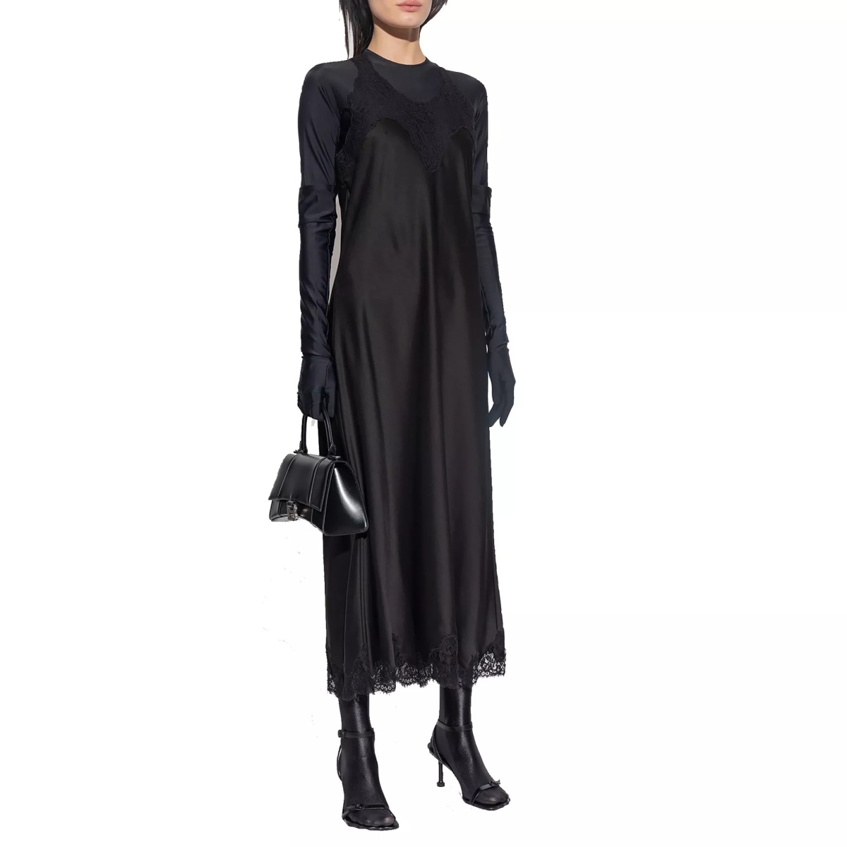 Rochii Balenciaga Satin Strappy Midi Dress - Img 2