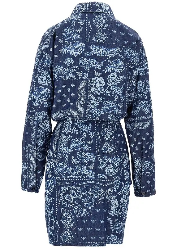 Rochii Bandana print chambray mini dress - Img 3