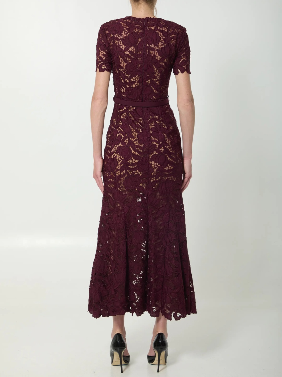 Rochii Burgundy Lace Midi Dress - Img 4