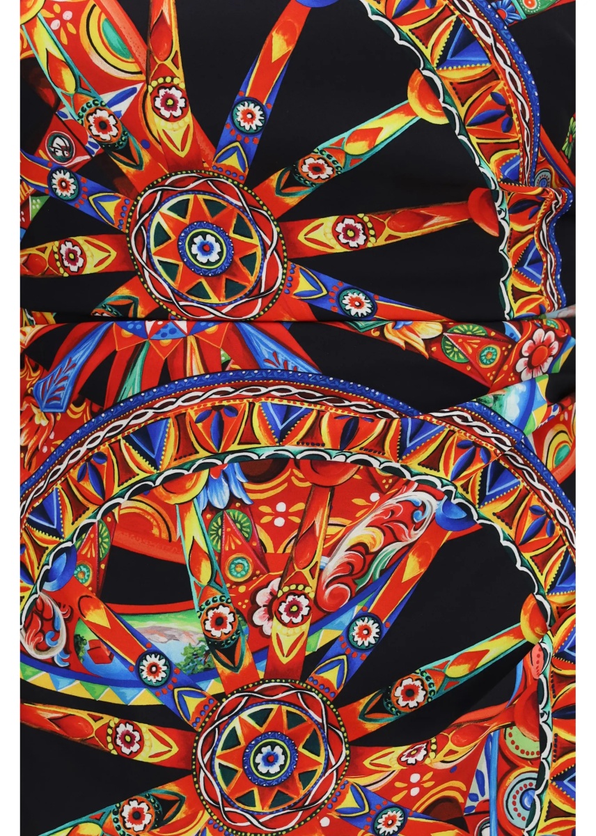 Rochii Carretto print charmeuse Dress - Img 3