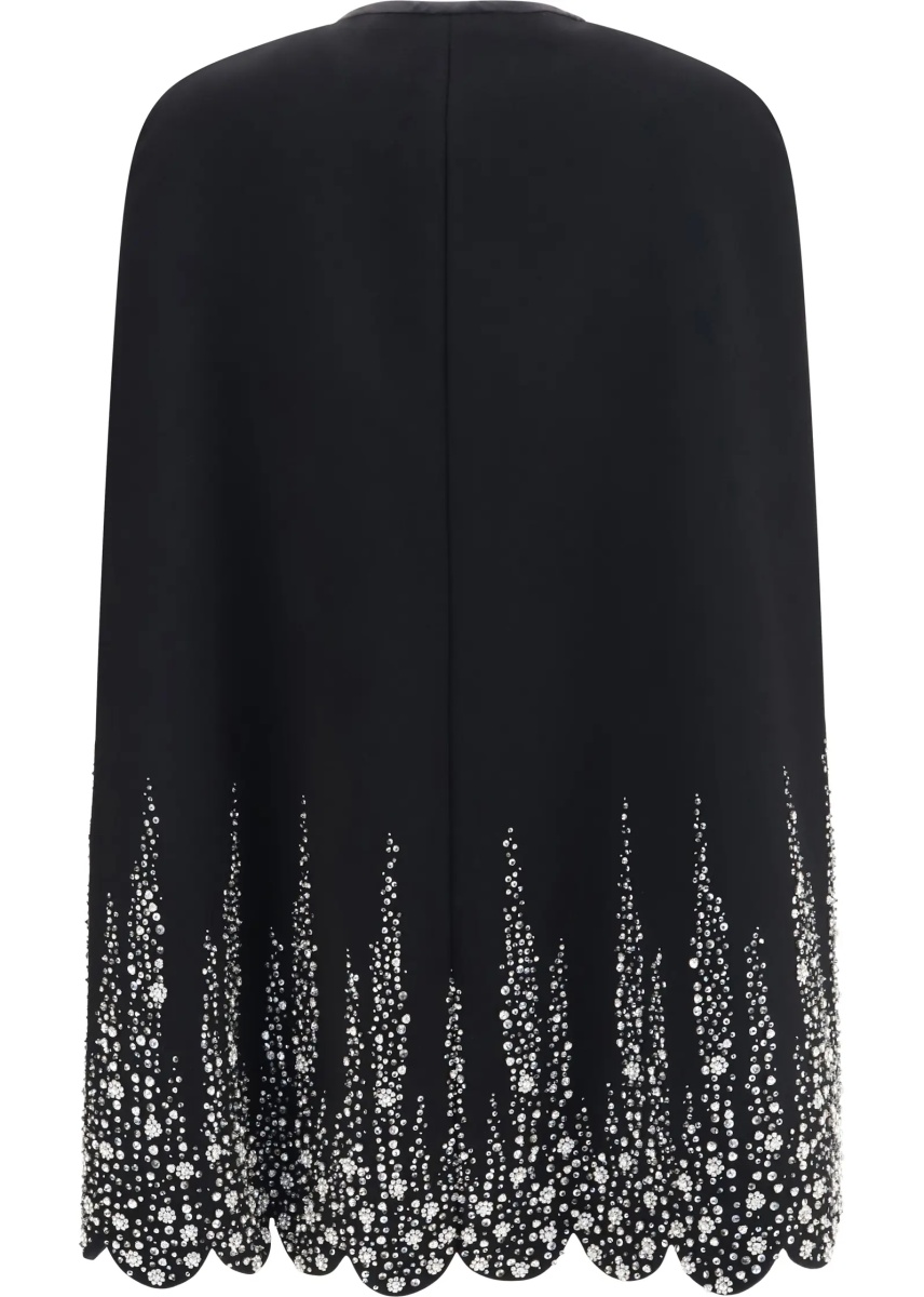 Rochii Compact drap Cape with degradé rhinestone embroidery - Img 2