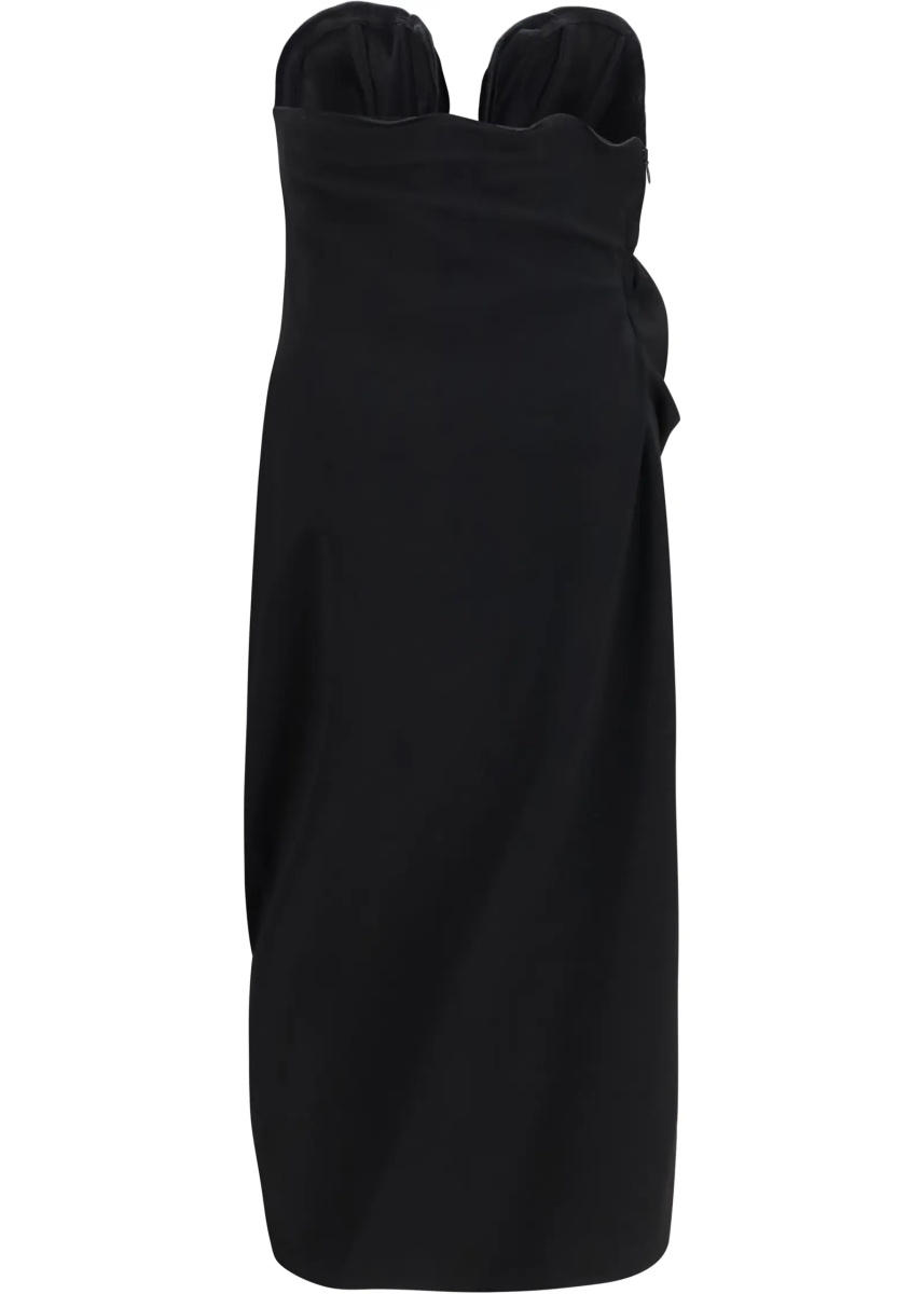 Rochii Draped Dress with sculptural floral details - Img 2