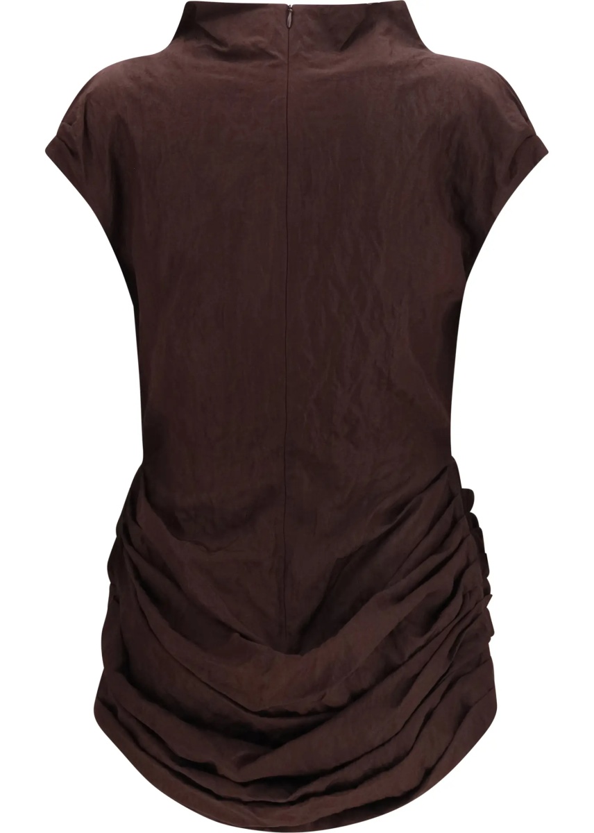 Rochii Draped Mini Dress with high collar - Img 2