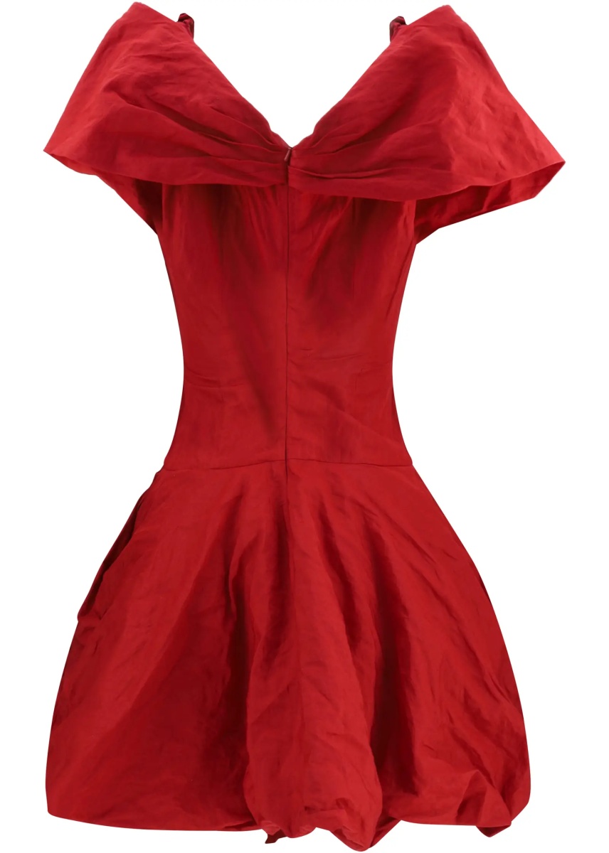 Rochii Draped shawl-collar midi Dress - Img 2