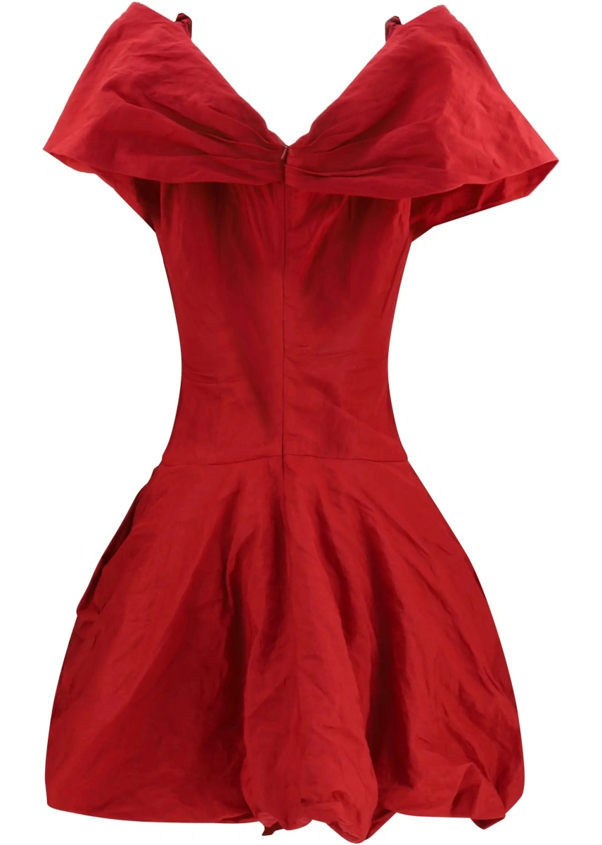 Rochii Draped shawl-collar midi Dress - Img 2