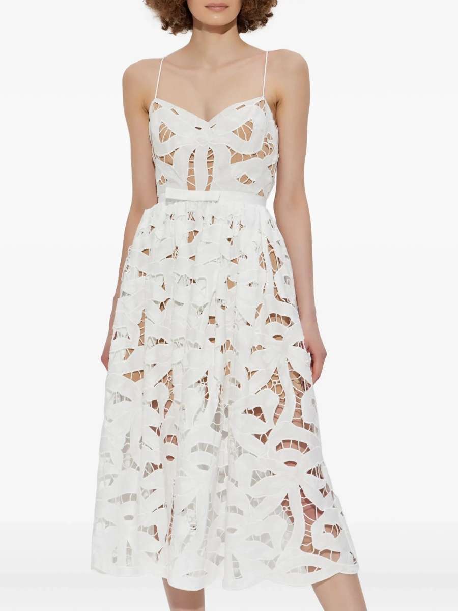 Rochii Embroidered Midi Dress With Bow - Img 2
