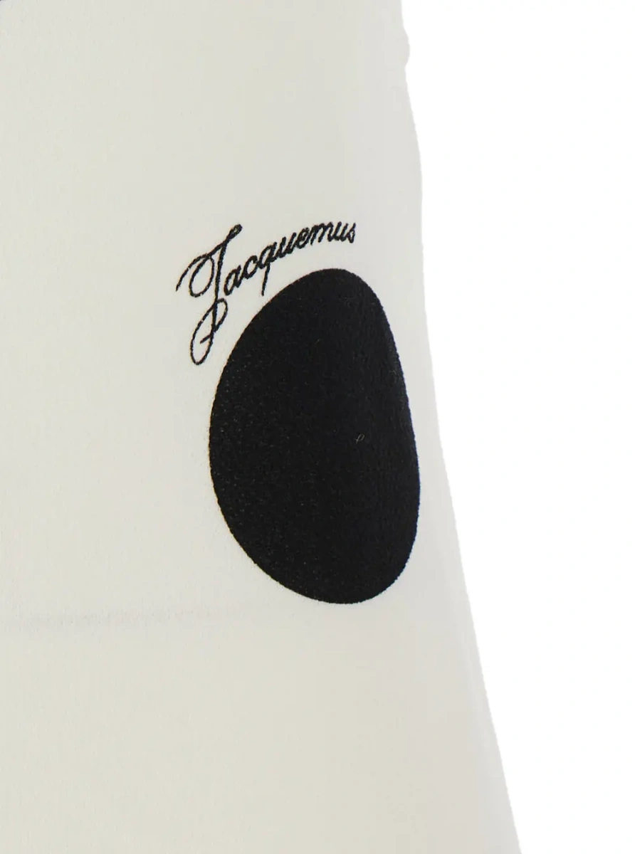 Rochii LA ROBE PALMIER POIS is a long dress with long sleeves and a V-neck in Viscose, Polyamide and Elastane in Off-White for women - Img 3