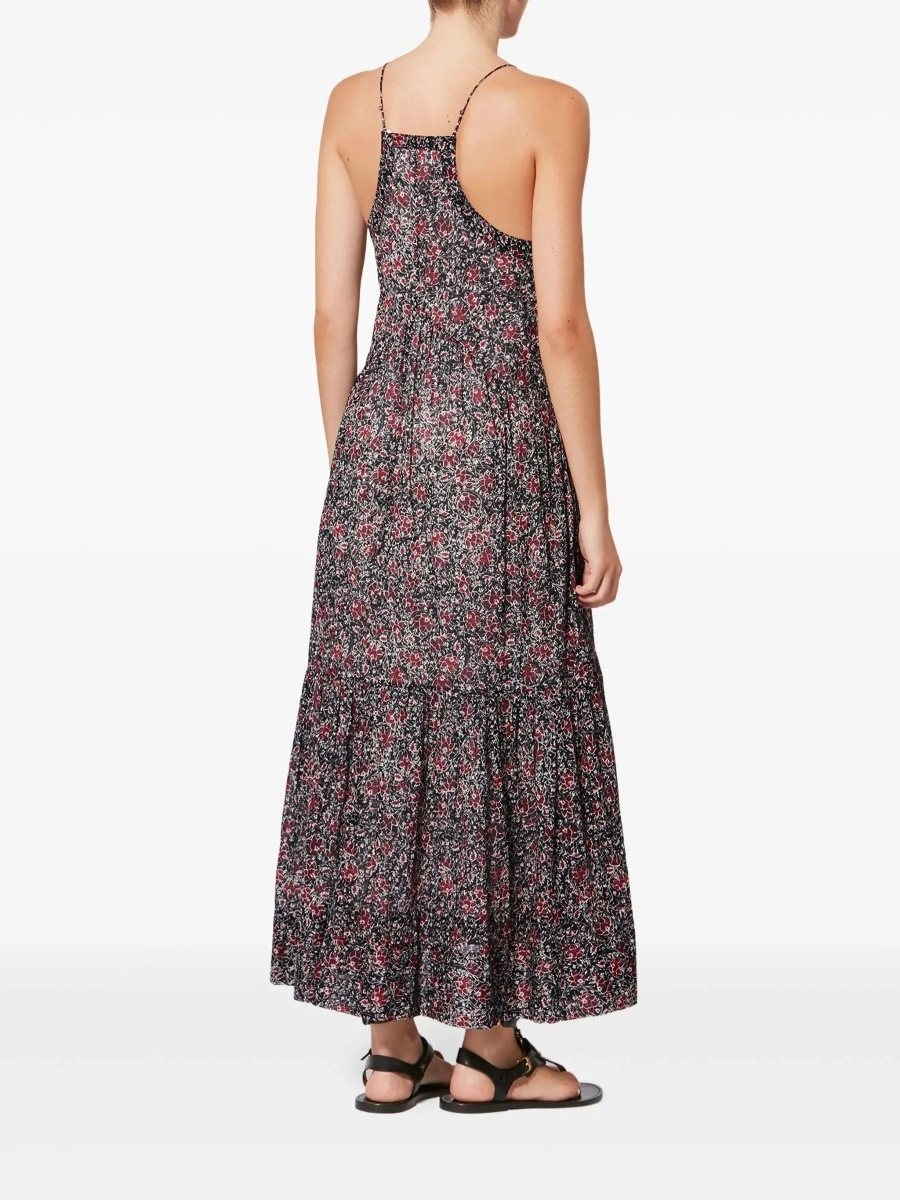 Rochii Long Dress 'Sabba' with Straps and All-Over Multicolor Cotton Motif for Women - Img 5