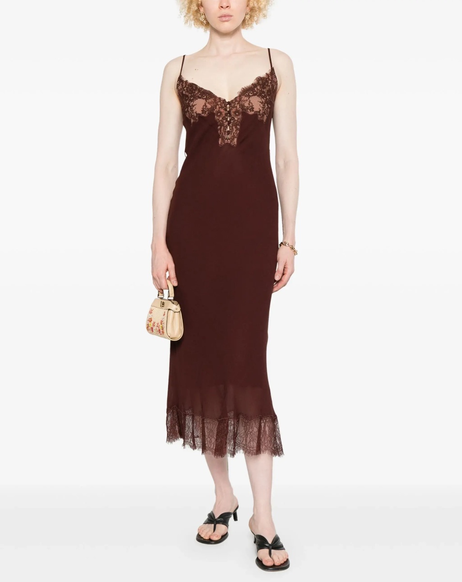 Rochii Midi Dress With Lace Inserts - Img 2