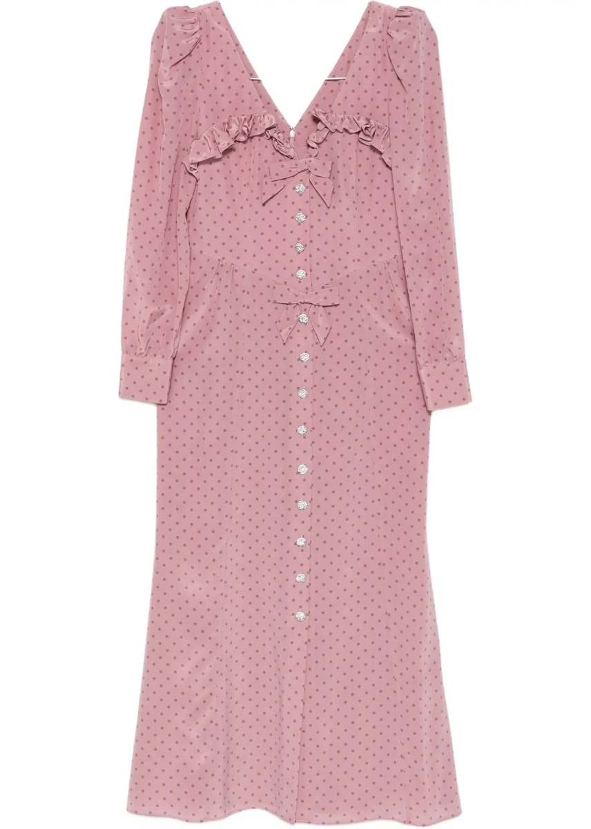 Rochii Polka Dot Midi Dress with Ruffles - Img 8