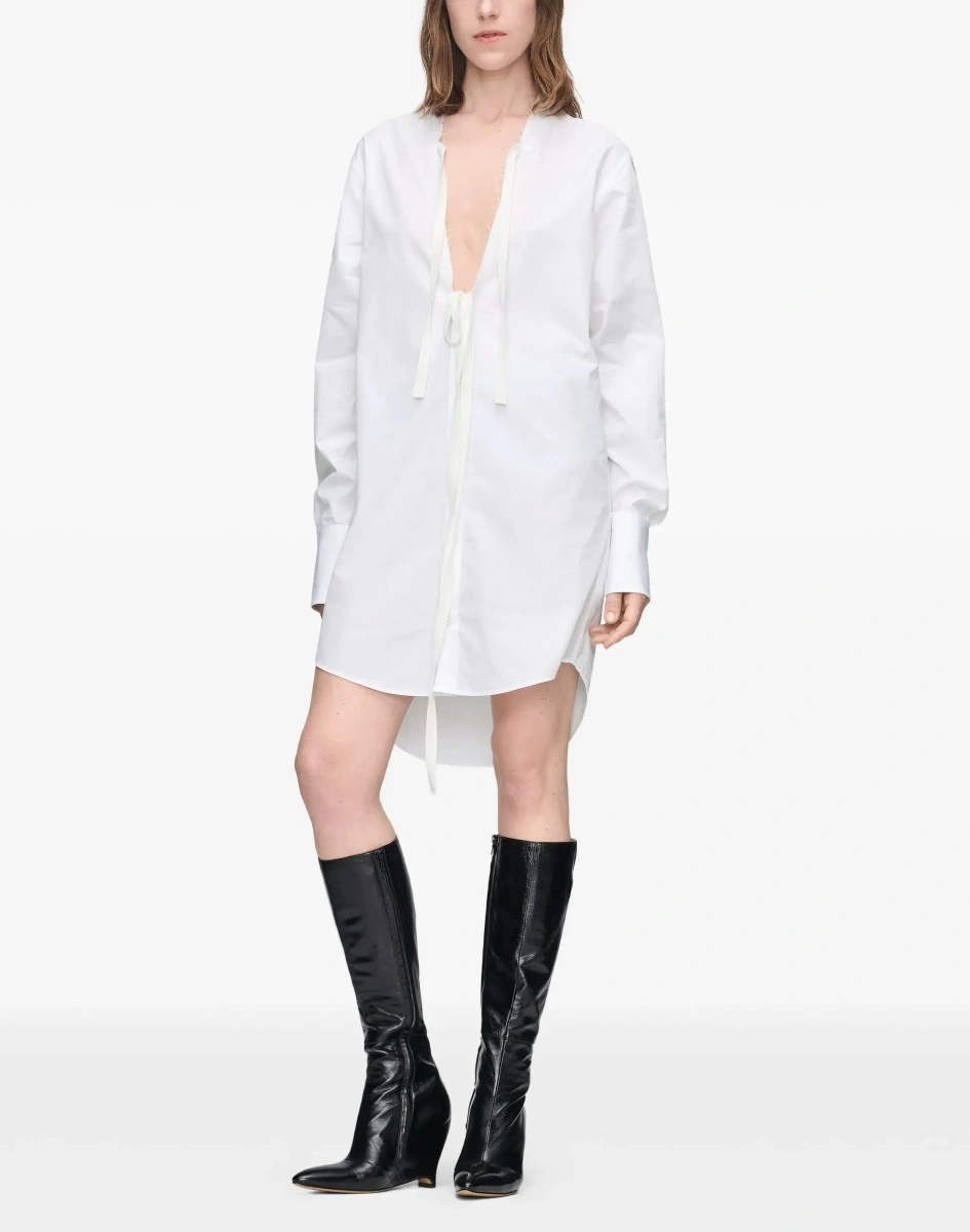 Rochii Raw-edge cotton mini Dress - Img 5