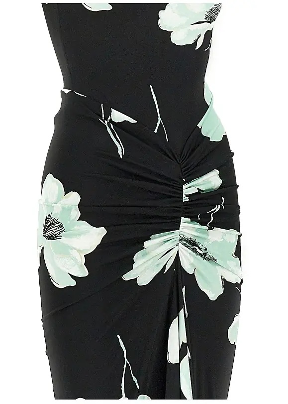 Rochii Sakura print draped long dress - Img 2
