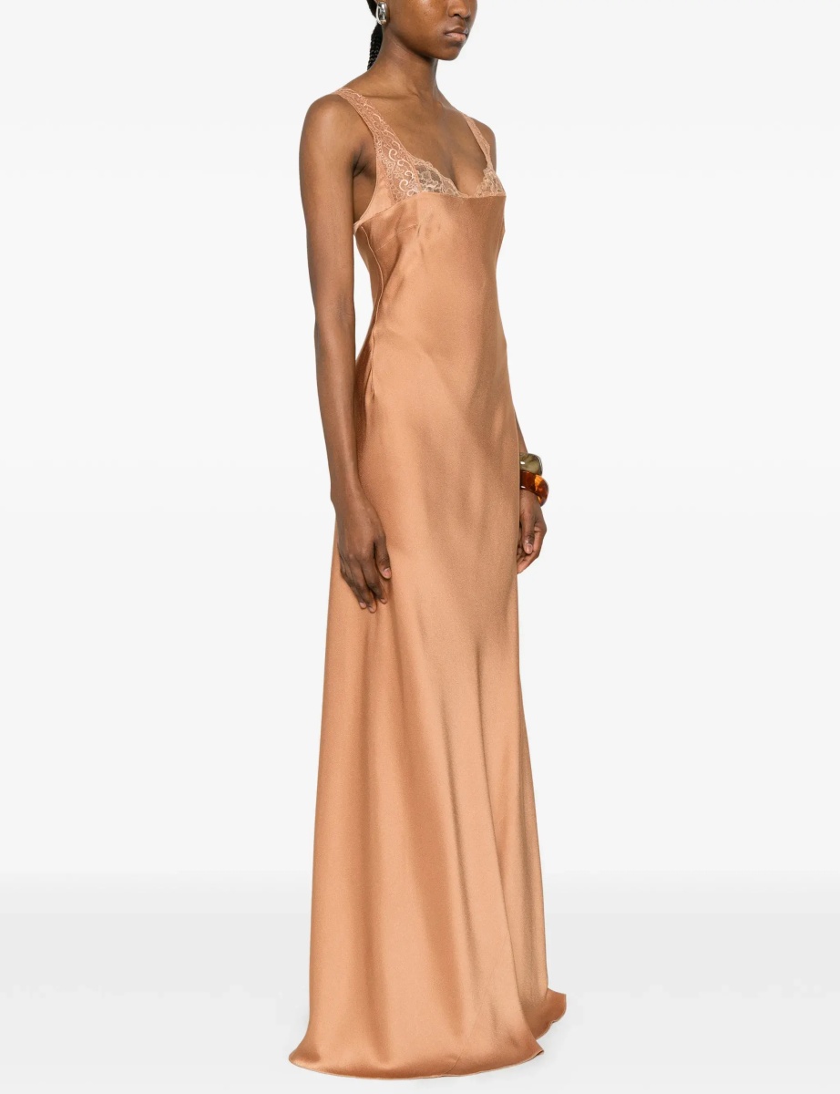 Rochii satin maxi Dress with lace trims - Img 5