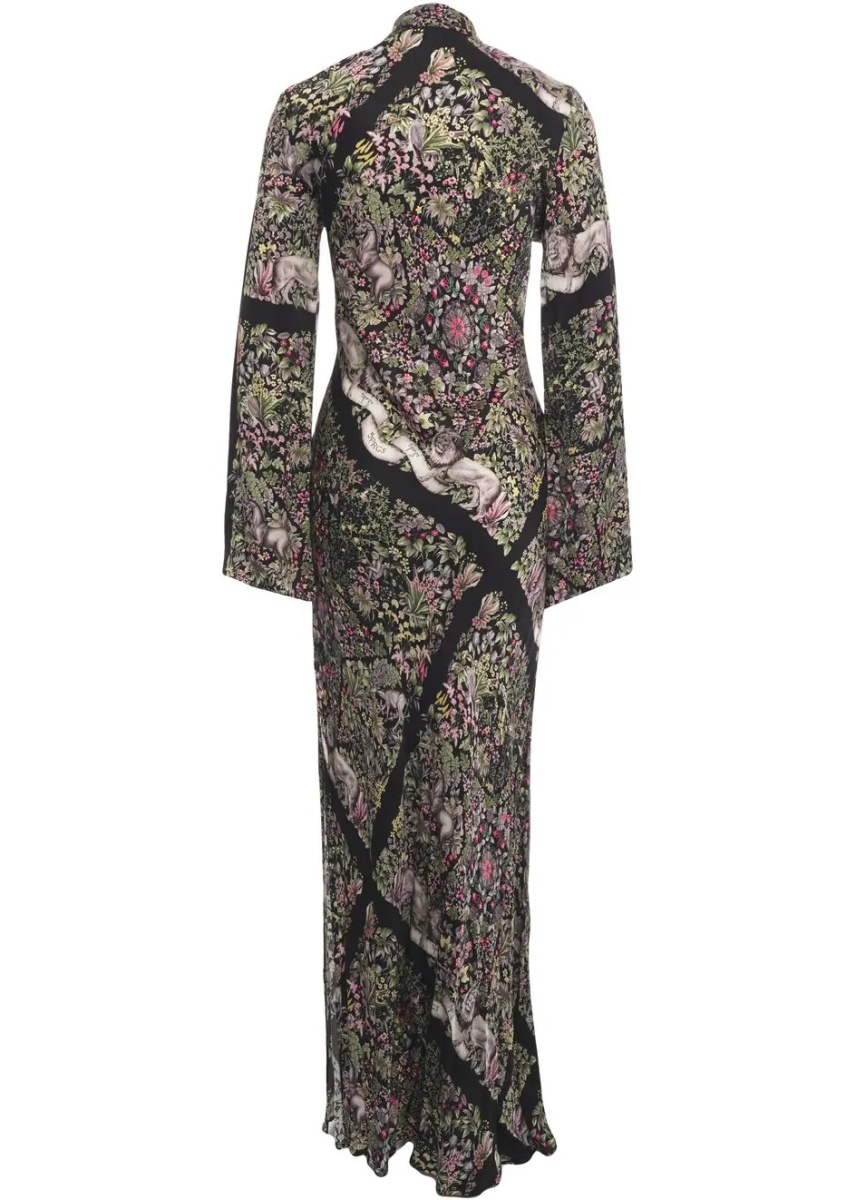 Rochii Satin maxi dress with print - Img 3