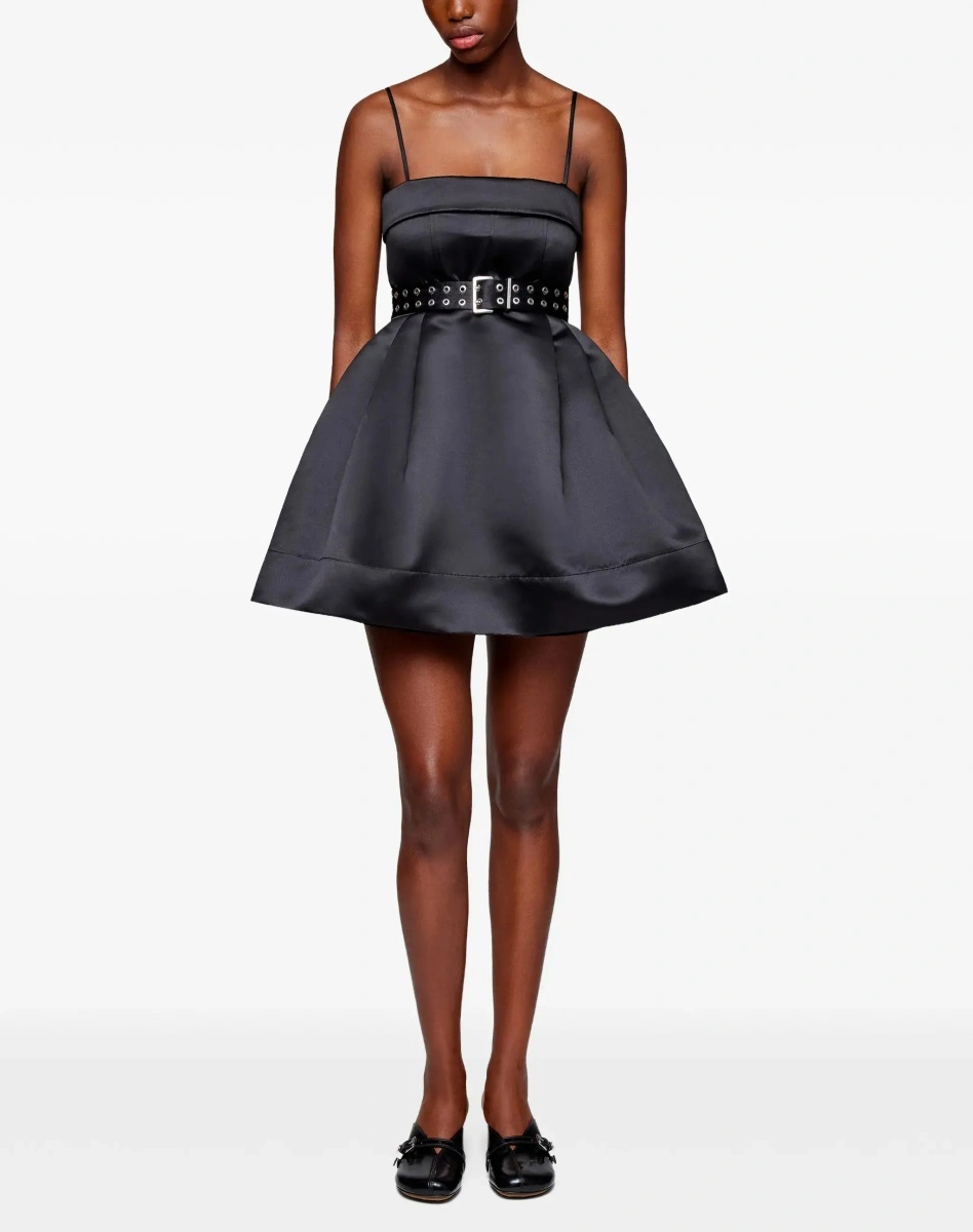 Rochii Short satin Dress with a full skirt - Img 4