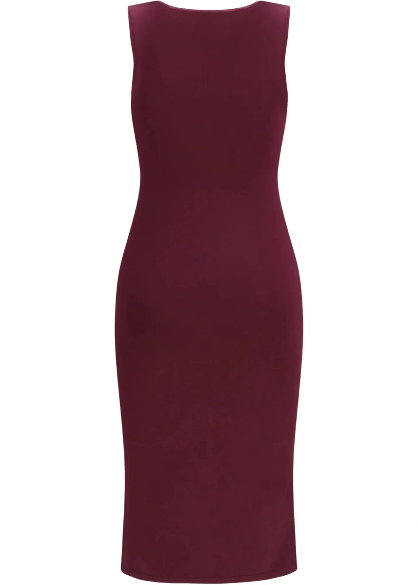 Rochii Sleeveless slim-fit long silk Dress - Img 4