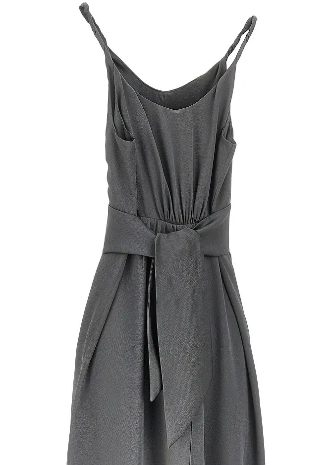 Rochii Twill long dress with belt - Img 2
