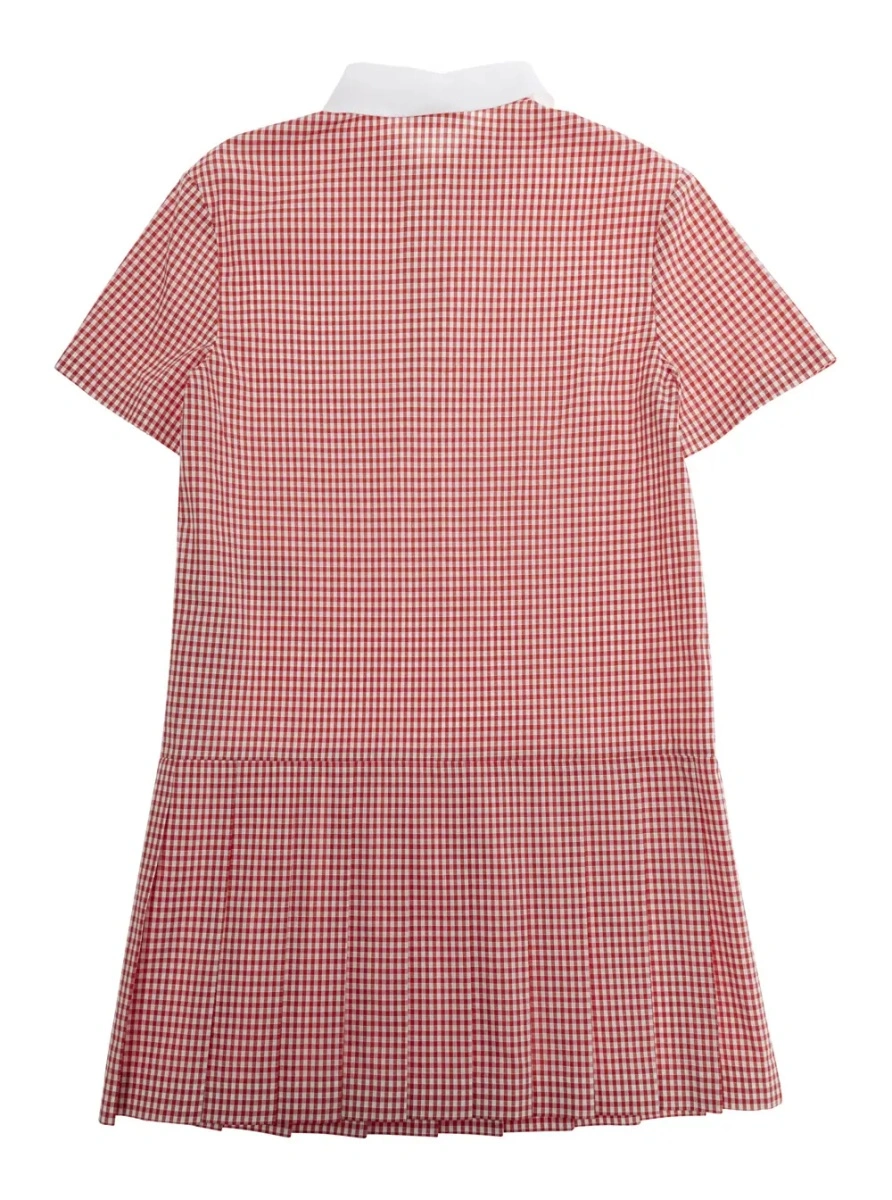 Rochii Woven Dress-Skirt Red with Elegant Details in Cotton for Women - Img 2