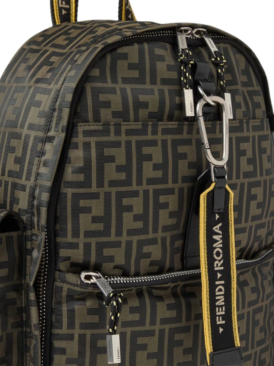 Rucsac Fendi maro din polyester - Img 5