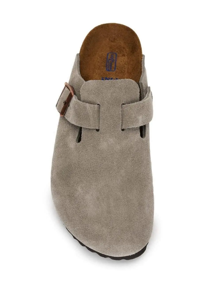 Saboti Mule 'Boston' with Gancini Buckle and Round Toe in Suede Gray Unisex - Img 3
