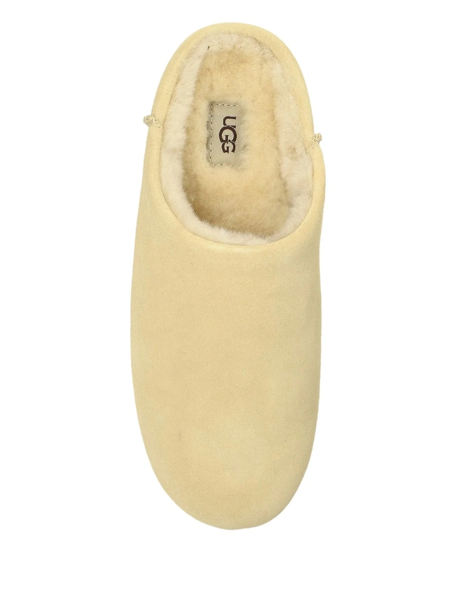 Saboti UGG bej din piele intoarsa si shearling 'Elea' - Img 6