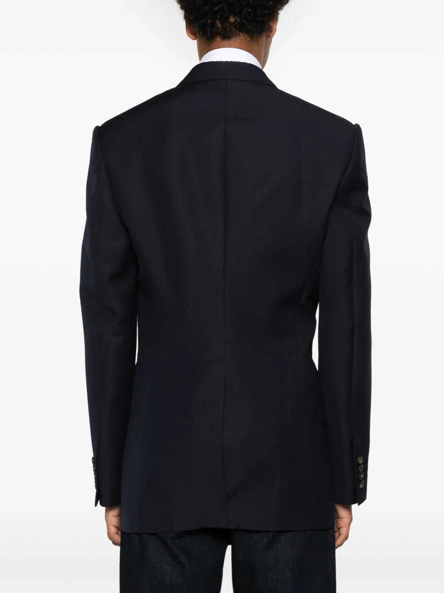 Sacou Alexander McQueen albastru din lana si mohair - Img 4