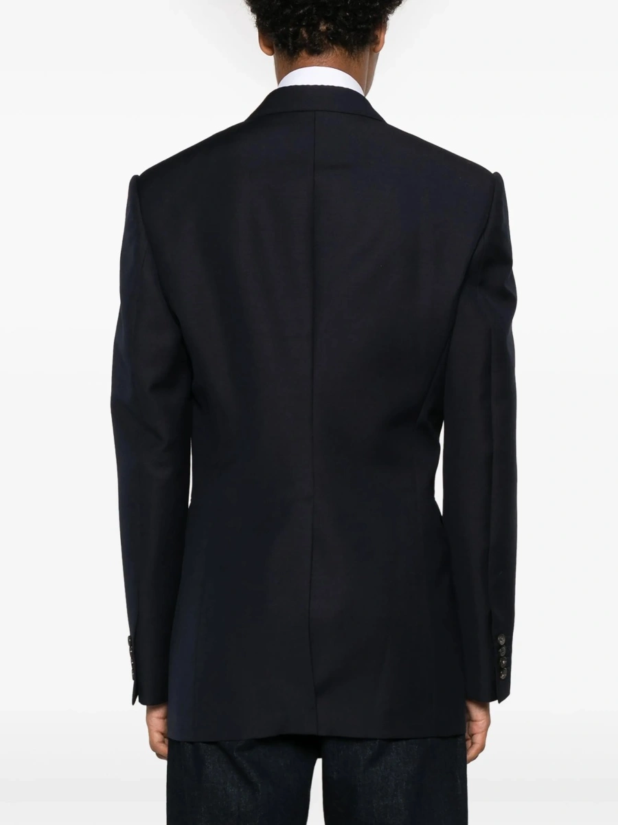 Sacou Alexander McQueen albastru din lana si mohair - Img 4
