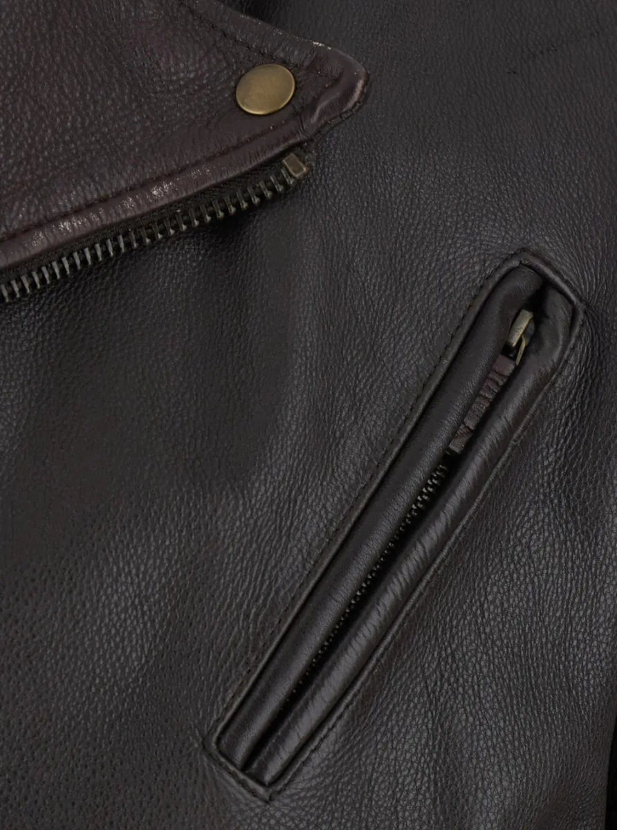 Sacou BLOUSON JACLET with cow leather and burgundy color for men - Img 3