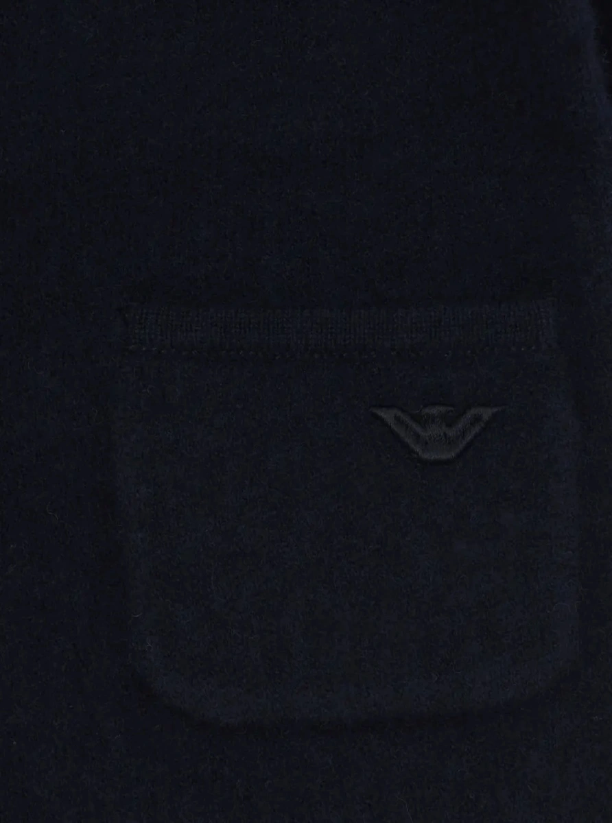 Sacou blue blazer with tone-on-tone logo patch in fabric Boy - Img 3