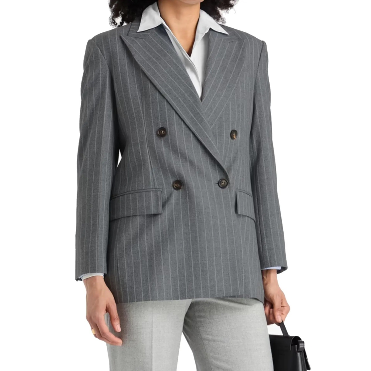 Sacou Brunello Cucinelli Pinstriped Wool Blazer - Img 2
