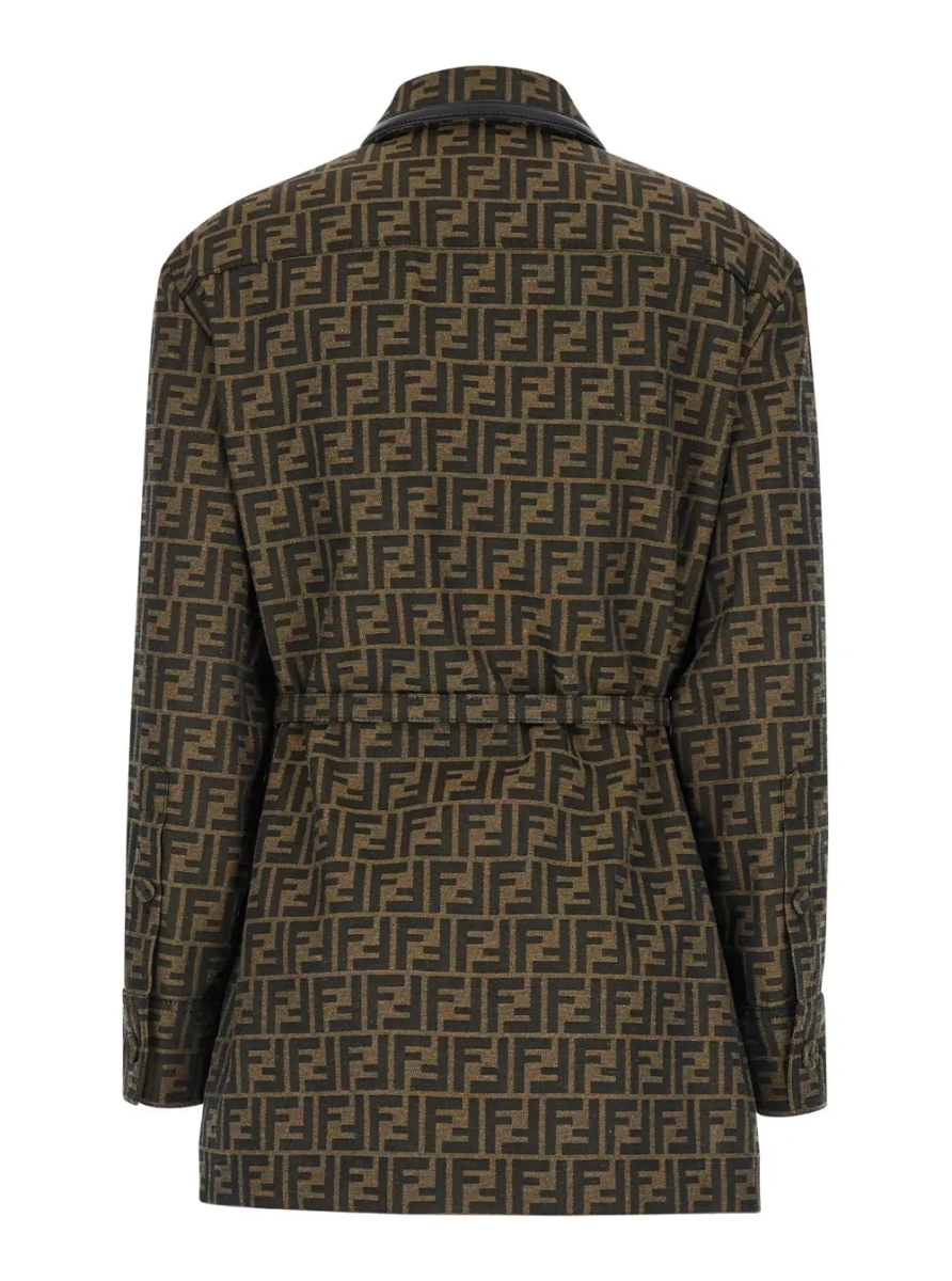 Sacou Fendi maro din bumbac - Img 2