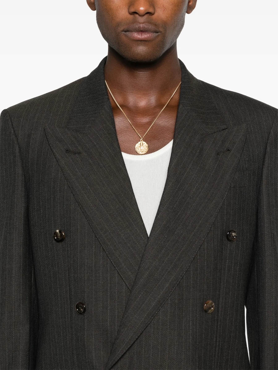 Sacou Gucci maro din lana si fibre metalice - Img 5