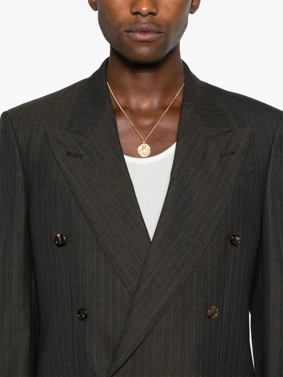 Sacou Gucci maro din lana si fibre metalice - Img 5