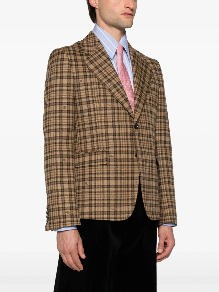 Sacou Gucci maro din polyester si lana - Img 3