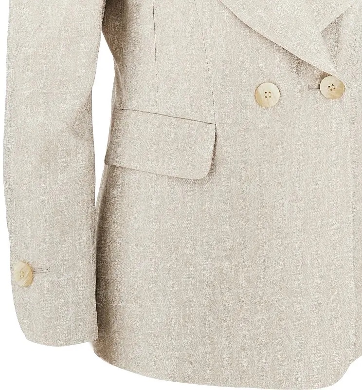 Sacou ICON laminated viscose double-breasted jacket - Img 2