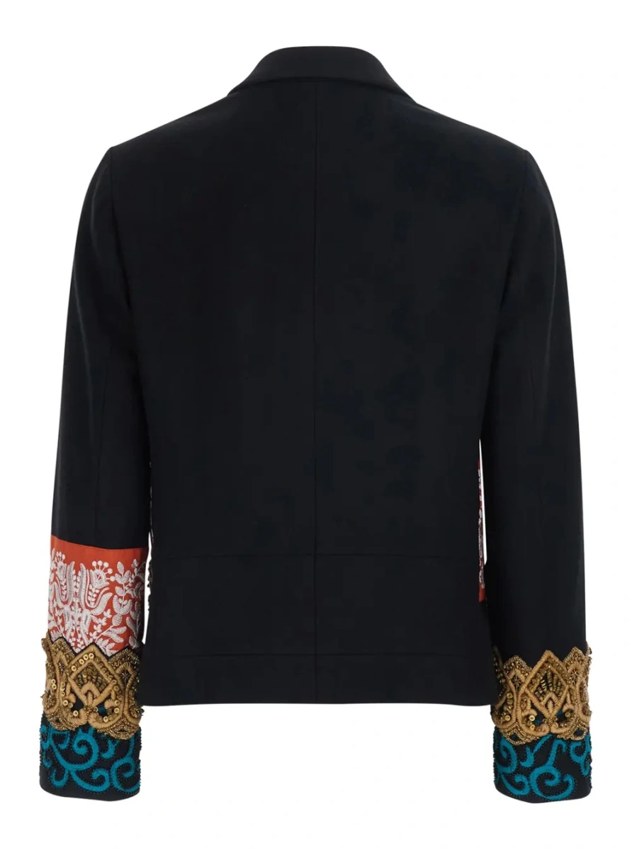 Sacou Jackets BETTSY EMB with shirt collar and patches, Tech Fabric, Black, Women - Img 2