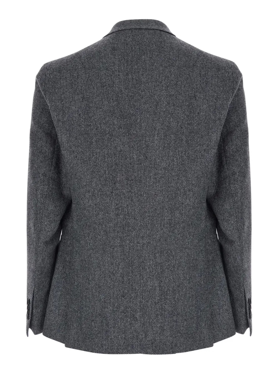 Sacou 'Montecarlo' Grey Double-Breasted Jackets with Pockets and Raw-Edge Hem in wool Men - Img 2