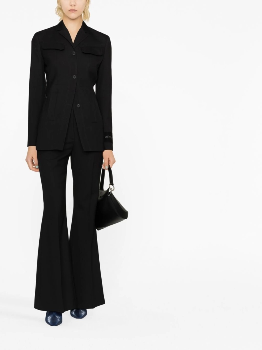 Sacou Off-White negru din lana - Img 2