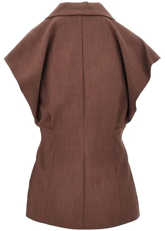 Sacou Panama fabric sleeveless jacket - Img 3