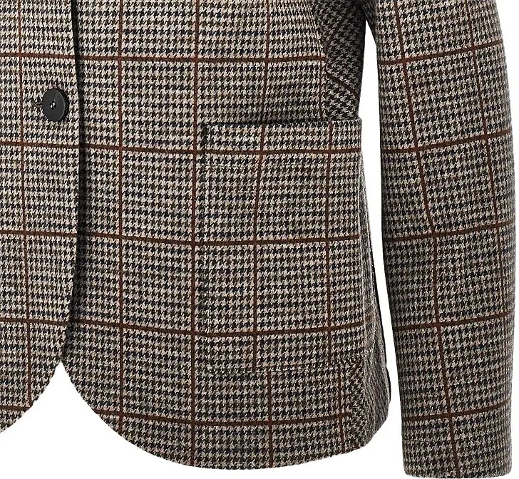 Sacou Prince of Wales Loro Piana fabric blazer - Img 2