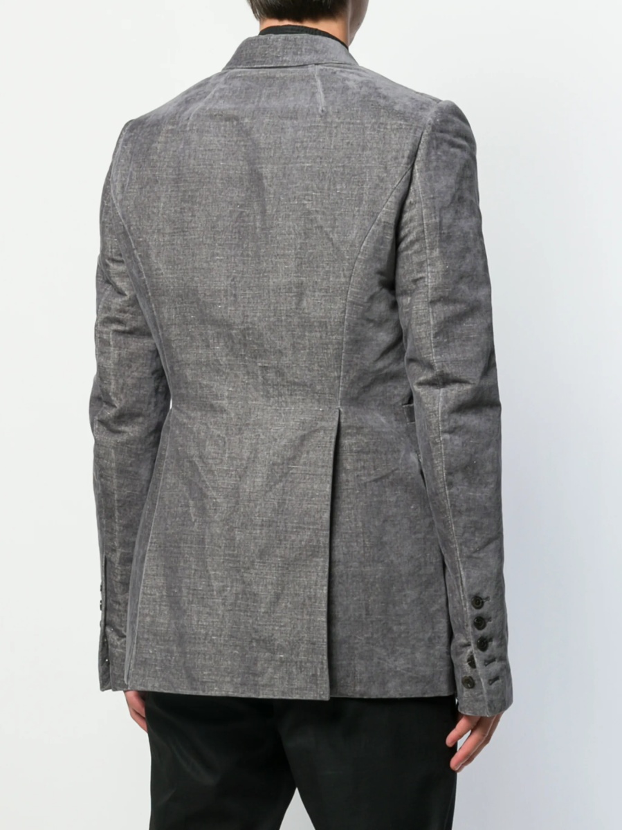 Sacou Rick Owens gri din bumbac si in - Img 4