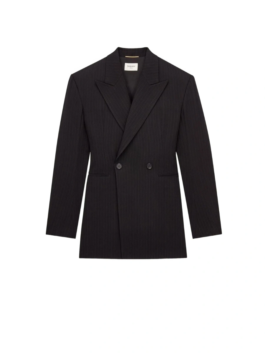 Sacou Saint Laurent negru din lana - Img 2