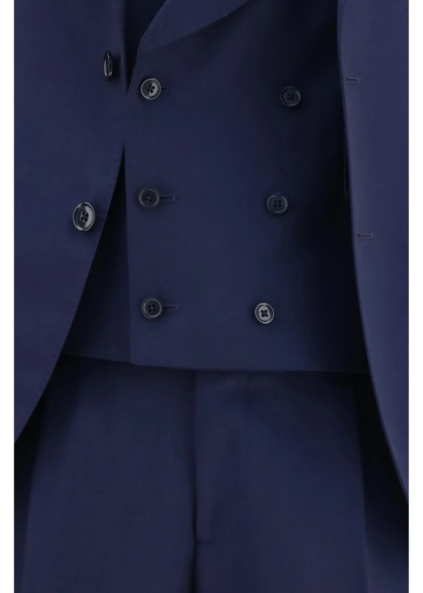 Sacou Wool Suit with double-breasted Jacket and vest - Img 4