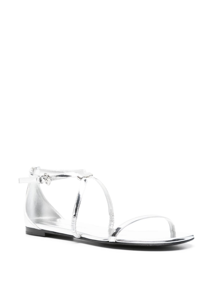 Sandale Alexander McQueen argintii din piele - Img 2