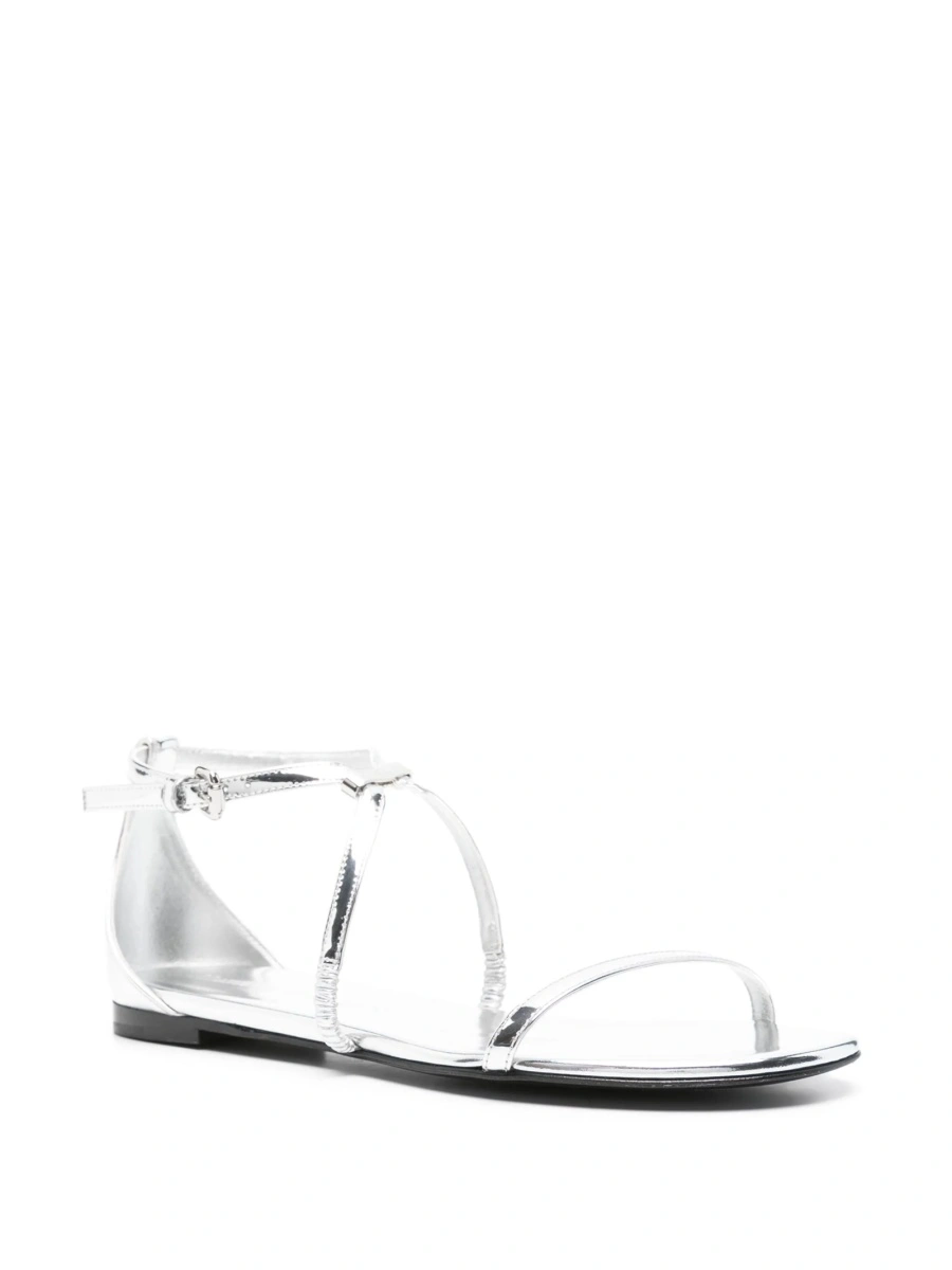 Sandale Alexander McQueen argintii din piele - Img 2