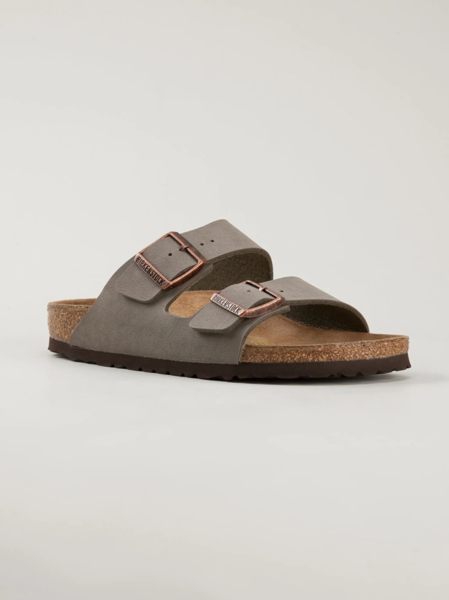 Sandale Birkenstock arizona gri din piele - Img 2