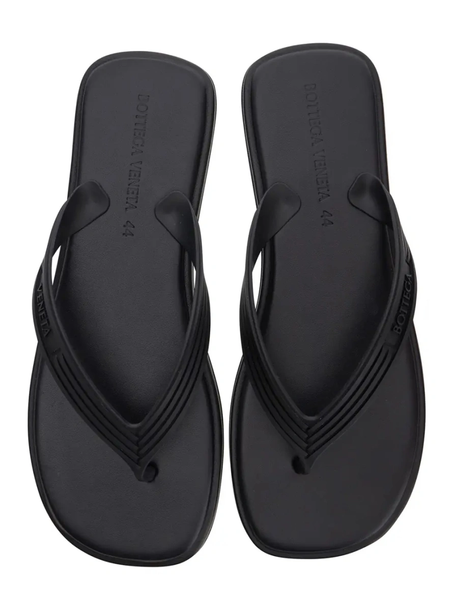 Sandale Bottega Veneta negre din cauciuc - Img 4