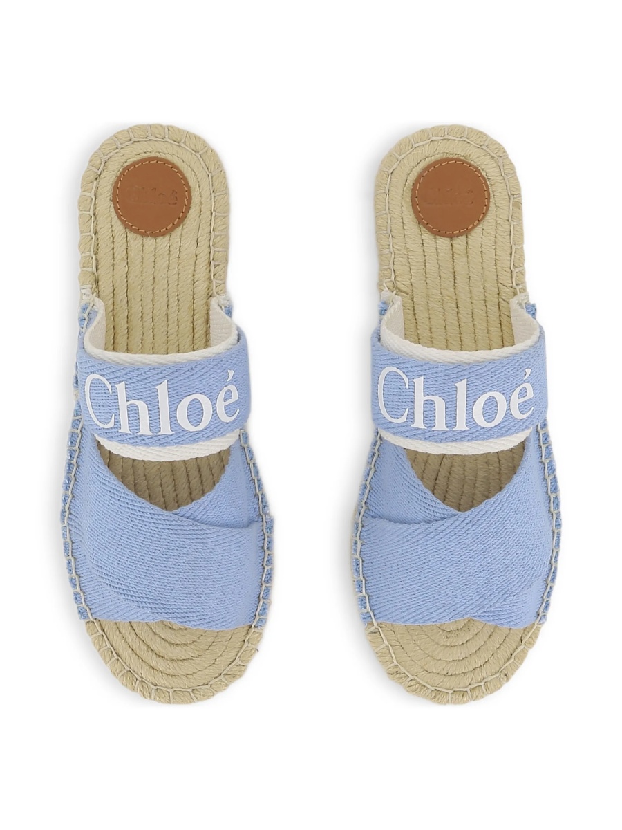 Sandale Chloe albastre din material textil - Img 3