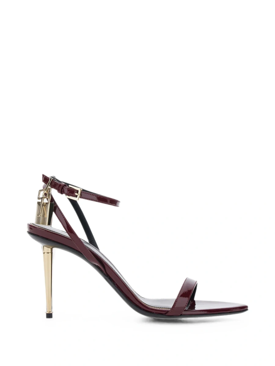 Sandale cu toc Tom Ford mov din piele - Img 8
